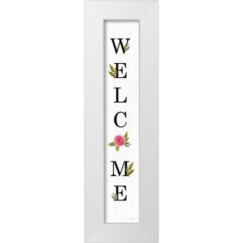 Welcome Floral III White Modern Wood Framed Art Print by Sherrill, Kate