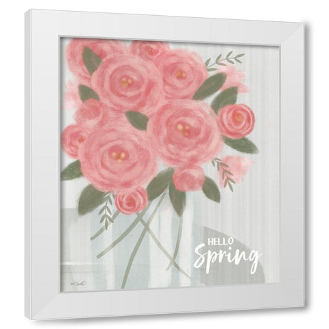Hello Spring White Modern Wood Framed Art Print by Sherrill, Kate