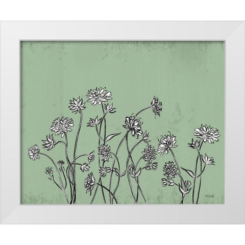 Floral Sketch 1 White Modern Wood Framed Art Print by Sherrill, Kate