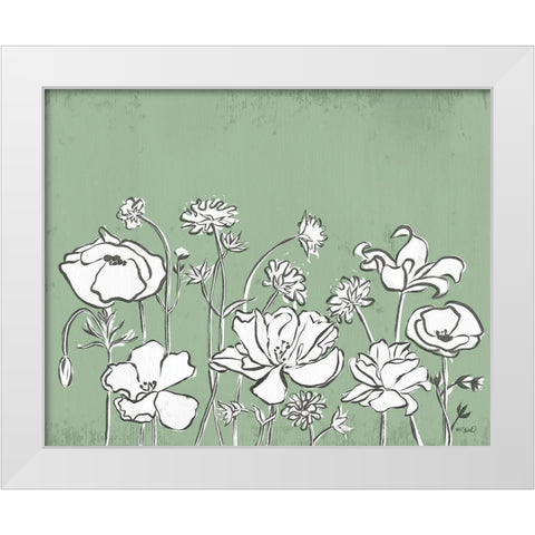 Floral Sketch 2 White Modern Wood Framed Art Print by Sherrill, Kate