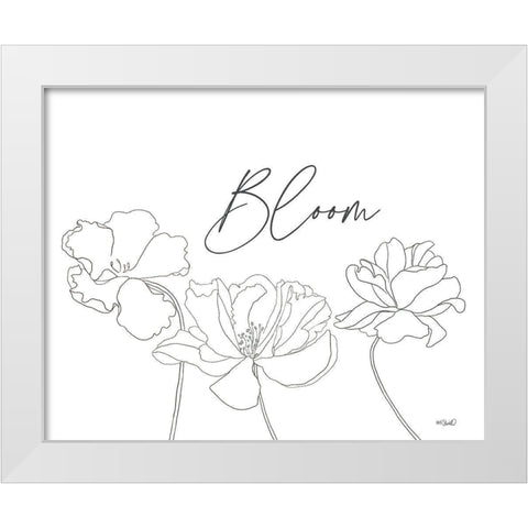 Bloom Sketch White Modern Wood Framed Art Print by Sherrill, Kate