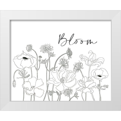 Flowers in Bloom White Modern Wood Framed Art Print by Sherrill, Kate