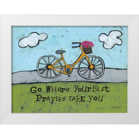 Best Prayers White Modern Wood Framed Art Print by Larson, Lisa