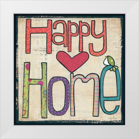 Happy Home White Modern Wood Framed Art Print by Larson, Lisa