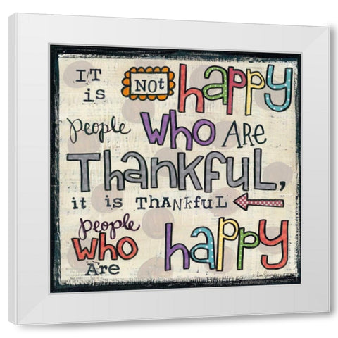 Thankful People White Modern Wood Framed Art Print by Larson, Lisa