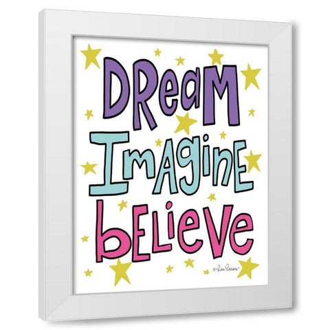 Unicorn Dreams White Modern Wood Framed Art Print by Larson, Lisa