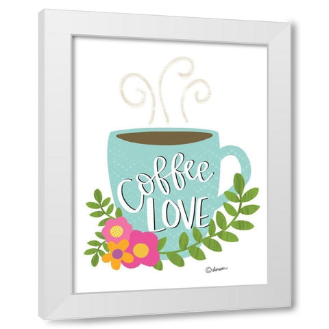 Coffee Love White Modern Wood Framed Art Print by Larson, Lisa