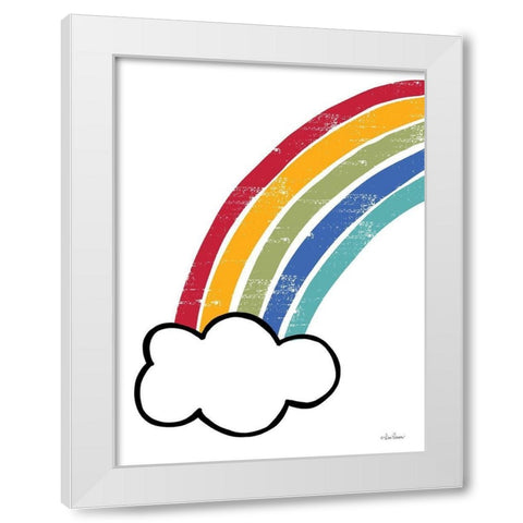 Happy Rainbow I White Modern Wood Framed Art Print by Larson, Lisa