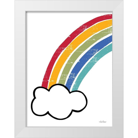 Happy Rainbow I White Modern Wood Framed Art Print by Larson, Lisa