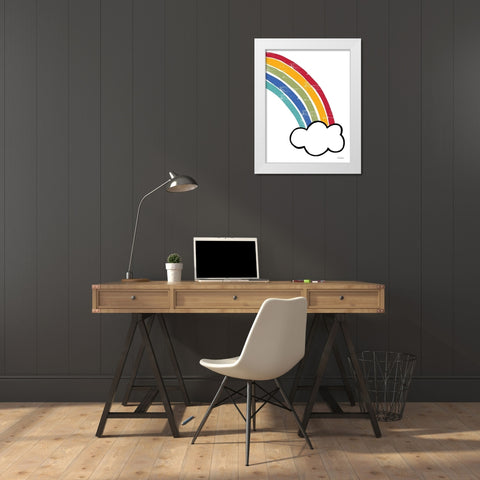 Happy Rainbow II White Modern Wood Framed Art Print by Larson, Lisa
