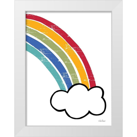 Happy Rainbow II White Modern Wood Framed Art Print by Larson, Lisa