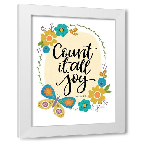 Count It All Joy White Modern Wood Framed Art Print by Larson, Lisa