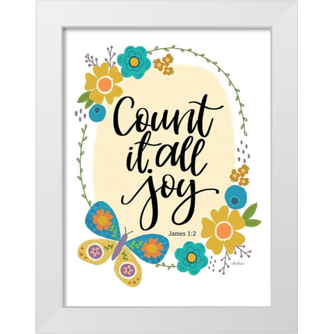 Count It All Joy White Modern Wood Framed Art Print by Larson, Lisa