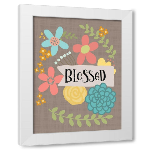 Blessed White Modern Wood Framed Art Print by Larson, Lisa