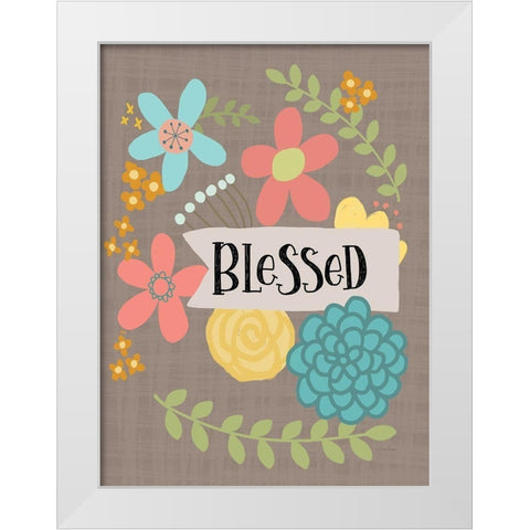 Blessed White Modern Wood Framed Art Print by Larson, Lisa
