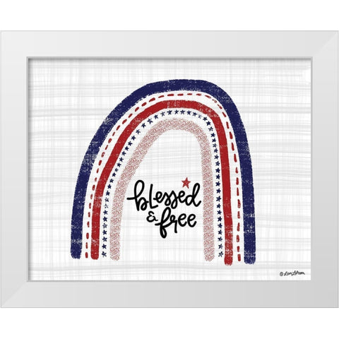 Blessed and Free White Modern Wood Framed Art Print by Larson, Lisa