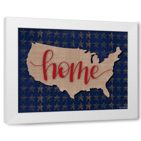 USA Home White Modern Wood Framed Art Print by Larson, Lisa
