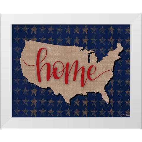 USA Home White Modern Wood Framed Art Print by Larson, Lisa