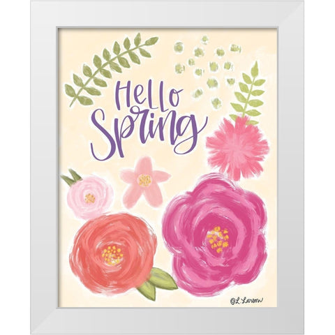 Hello Spring White Modern Wood Framed Art Print by Larson, Lisa