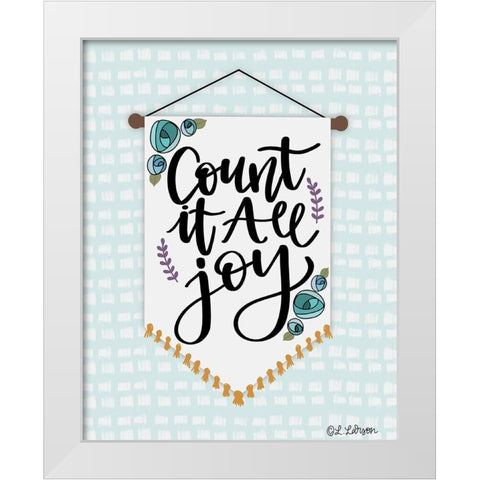 Count It Are Joy White Modern Wood Framed Art Print by Larson, Lisa