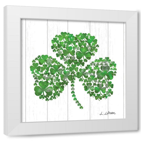 Shamrock White Modern Wood Framed Art Print by Larson, Lisa