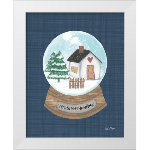 Christmas Memories Snow Globe I White Modern Wood Framed Art Print by Larson, Lisa