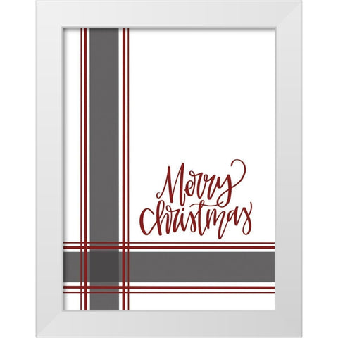 Farmhouse Merry Christmas White Modern Wood Framed Art Print by Larson, Lisa