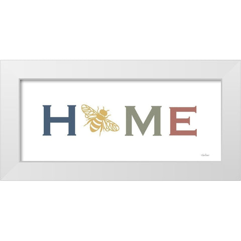 Home Bee White Modern Wood Framed Art Print by Larson, Lisa