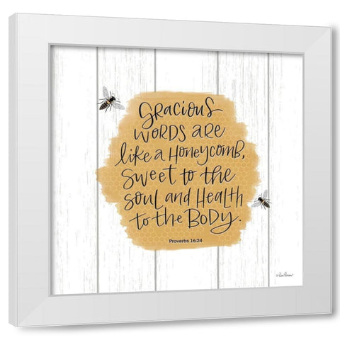 Gracious Words White Modern Wood Framed Art Print by Larson, Lisa