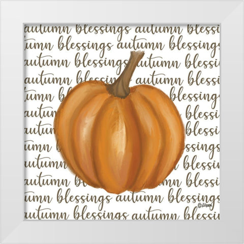 Autumn Blessings White Modern Wood Framed Art Print by Larson, Lisa