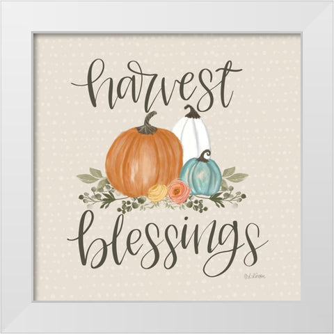Harvest Blessings White Modern Wood Framed Art Print by Larson, Lisa