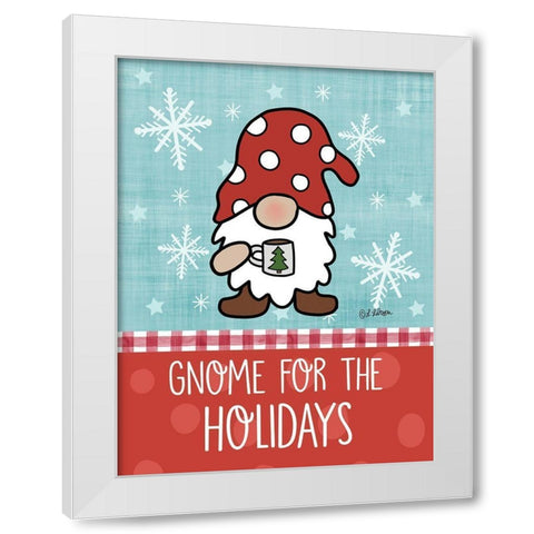 Gnome for the Holidays White Modern Wood Framed Art Print by Larson, Lisa