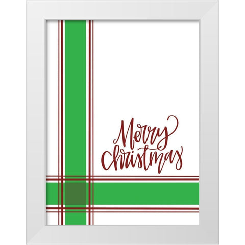 Farmhouse Merry Christmas    White Modern Wood Framed Art Print by Larson, Lisa