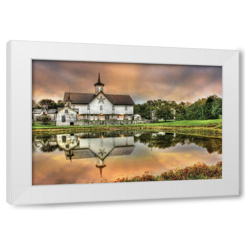 Star Barn White Modern Wood Framed Art Print by Deiter, Lori