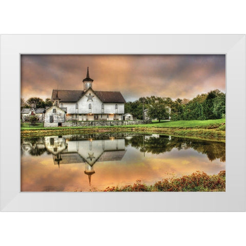 Star Barn White Modern Wood Framed Art Print by Deiter, Lori