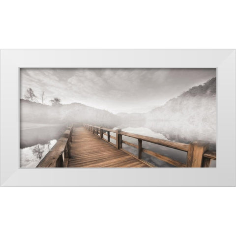 Lake Cherokee Dock White Modern Wood Framed Art Print by Deiter, Lori