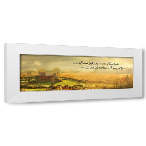Enjoy Life White Modern Wood Framed Art Print by Deiter, Lori