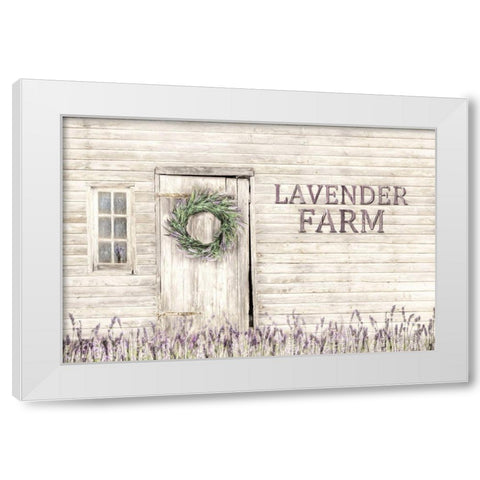 Lavender Farm White Modern Wood Framed Art Print by Deiter, Lori