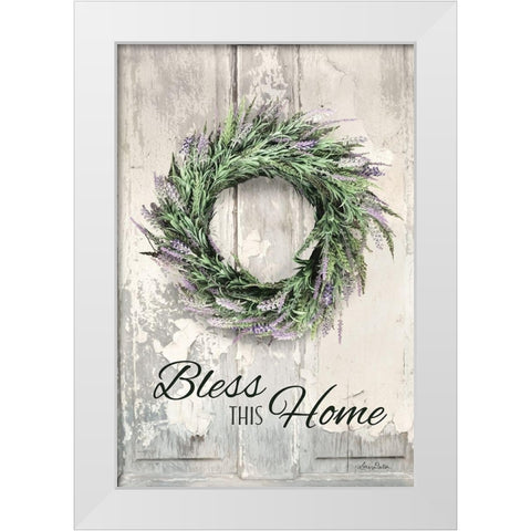 Bless This Home White Modern Wood Framed Art Print by Deiter, Lori