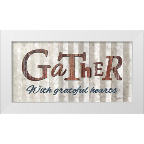 Gather with Graceful Hearts White Modern Wood Framed Art Print by Deiter, Lori