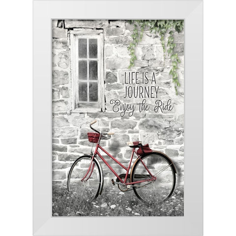 Life is a Journey White Modern Wood Framed Art Print by Deiter, Lori