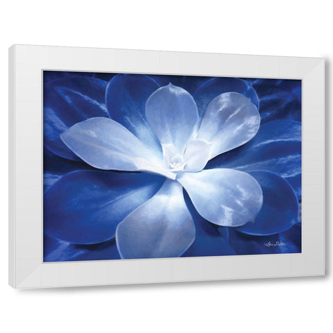 Blue Succulent II White Modern Wood Framed Art Print by Deiter, Lori