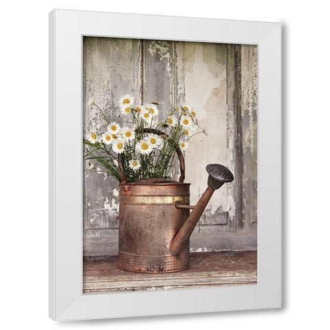 The Friendliest Flowers White Modern Wood Framed Art Print by Deiter, Lori