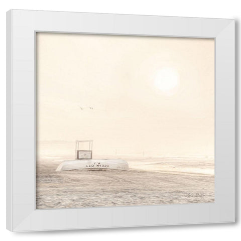 Bleached Beach   White Modern Wood Framed Art Print by Deiter, Lori