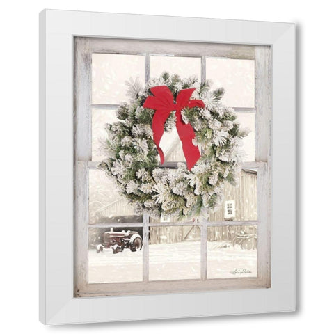 On the Farm Window View White Modern Wood Framed Art Print by Deiter, Lori