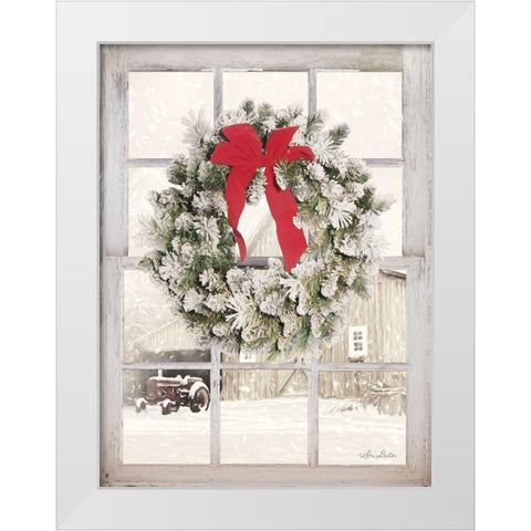 On the Farm Window View White Modern Wood Framed Art Print by Deiter, Lori