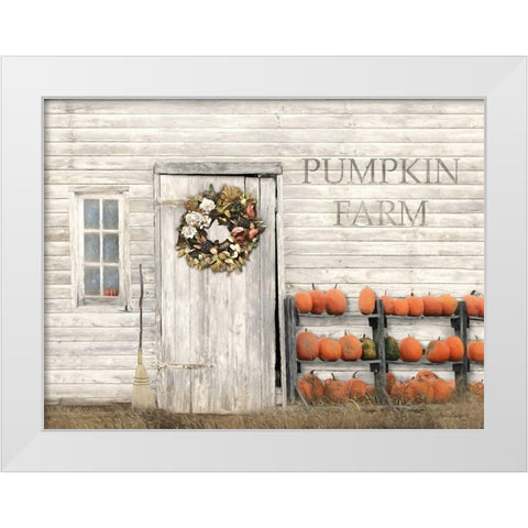Pumpkin Farm White Modern Wood Framed Art Print by Deiter, Lori