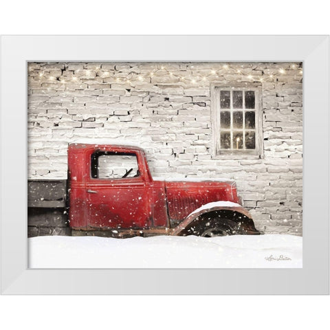 Winter Parking Spot White Modern Wood Framed Art Print by Deiter, Lori