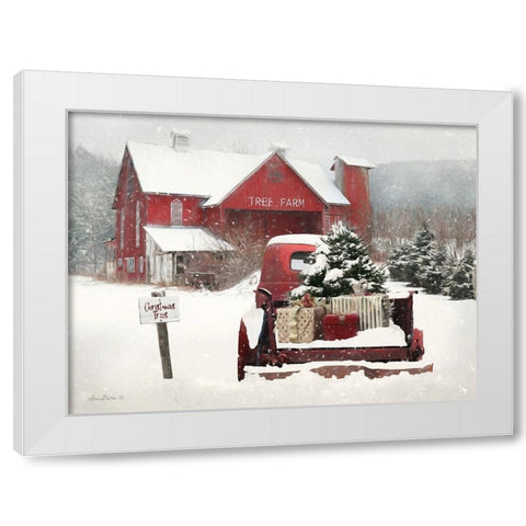Tree Farm Christmas   White Modern Wood Framed Art Print by Deiter, Lori