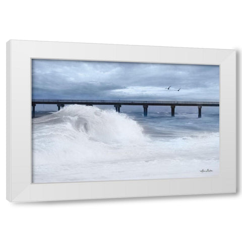 Blue Wave   White Modern Wood Framed Art Print by Deiter, Lori